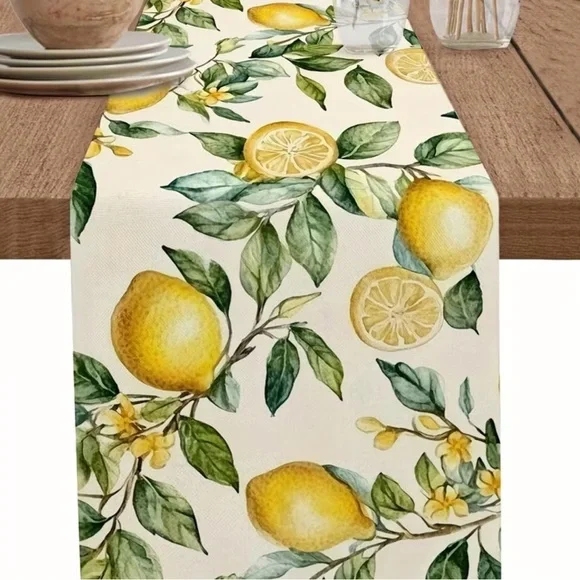 Lemon Print Table Runner - Picture 2 of 2